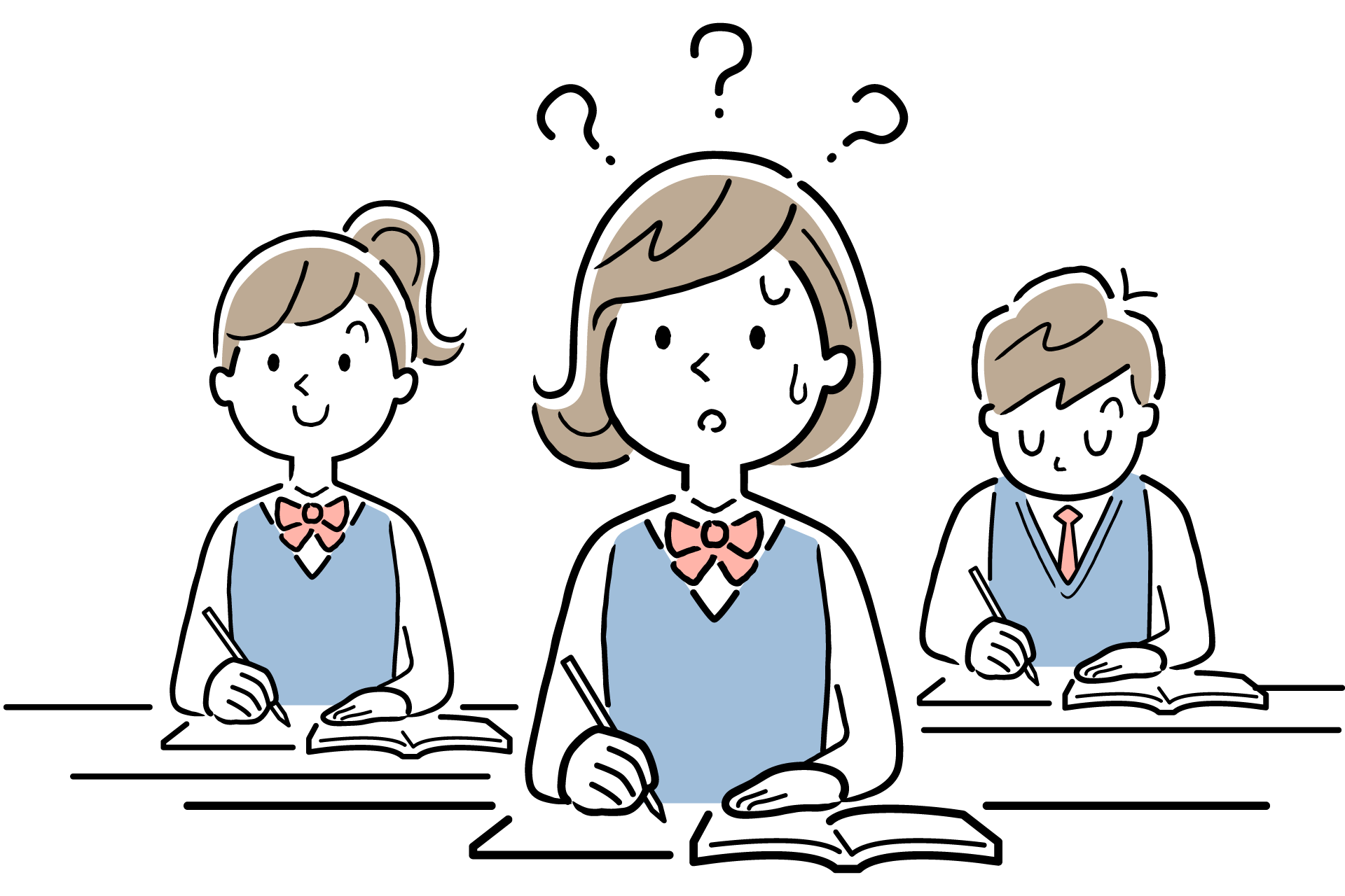 生徒が授業を受けている様子のイラスト